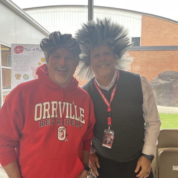 Nothing like me and Mr. Brenner with hair! Wig day at OHS!