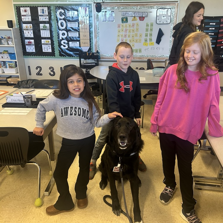 Buster is working with students  on positive behavior rewards and interventions.  Soon he will be introducing a Paws for Reading Program!