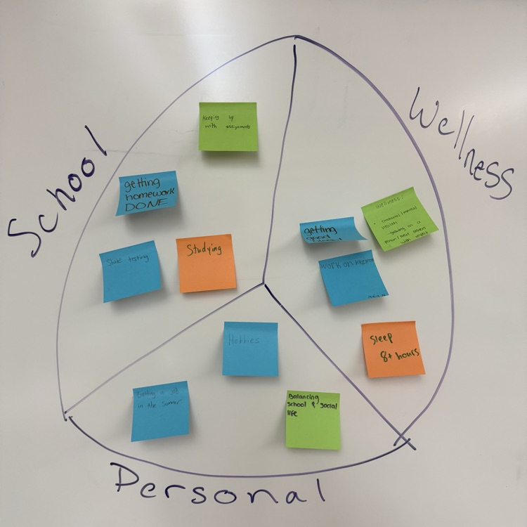 Our Upper Class Mentors working with our 9th grade students on goals for the new year!