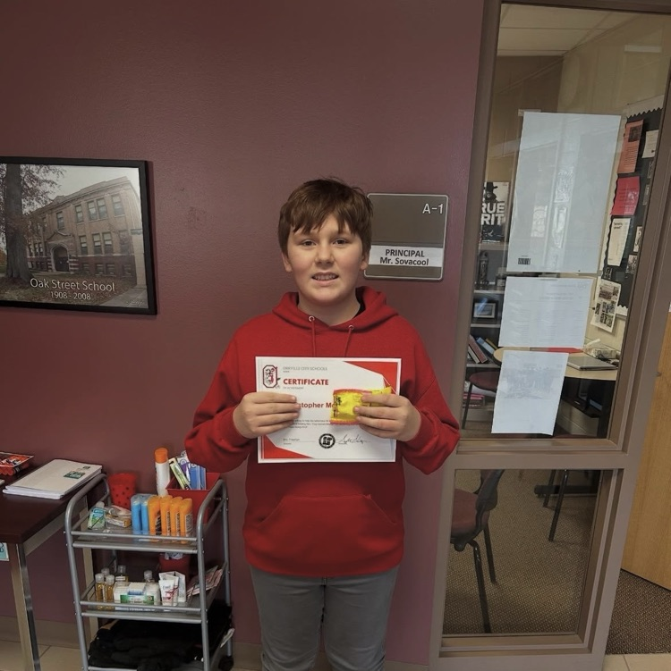 OMS students being recognized for showing great character and make good choices!