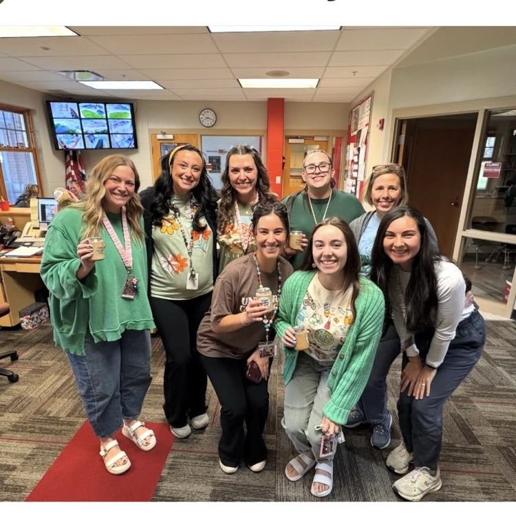 OES Staff celebrating Earth Day with coffee treats courtesy of Orrville Christian Church! #redridernation
