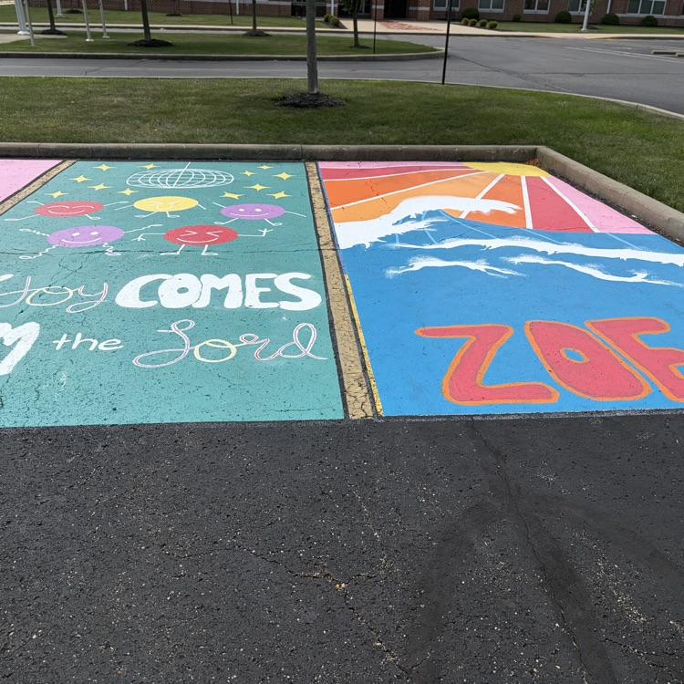 Checking out some great parking lot art courtesy of the class of 27!