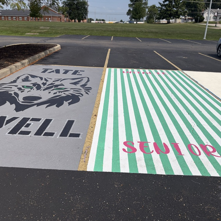 Checking out some great parking lot art courtesy of the class of 27!