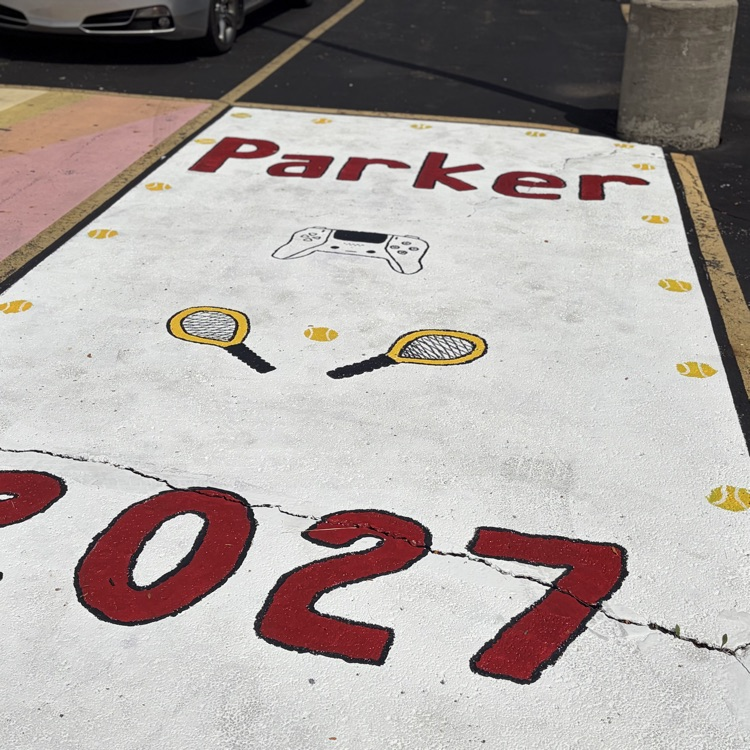 Checking out some great parking lot art courtesy of the class of 27!