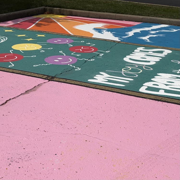 Checking out some great parking lot art courtesy of the class of 27!
