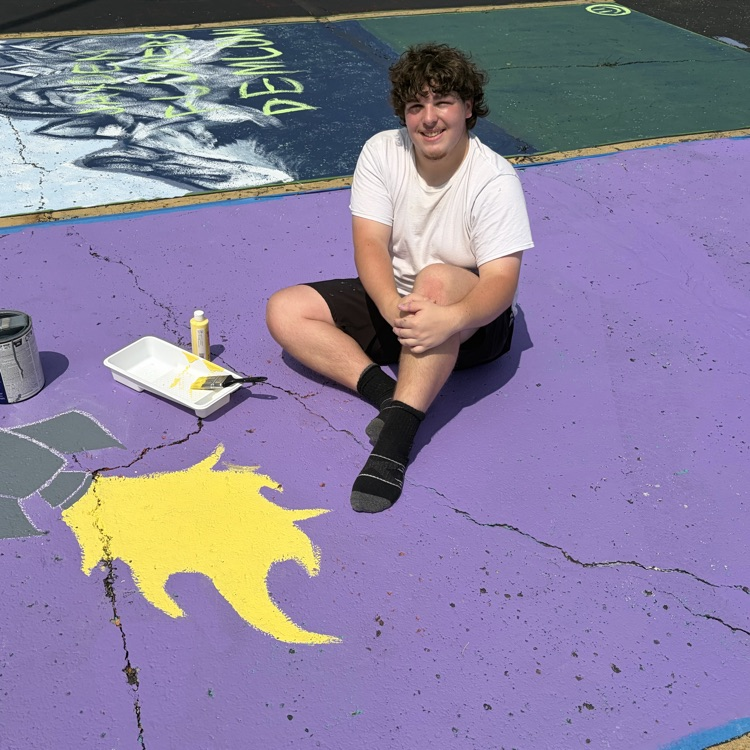 Checking out some great parking lot art courtesy of the class of 27!