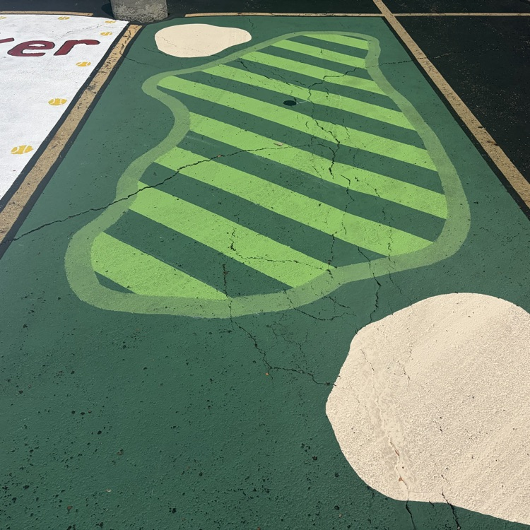 Golf anyone! Love our seniors art work in the parking lot! #redridernation