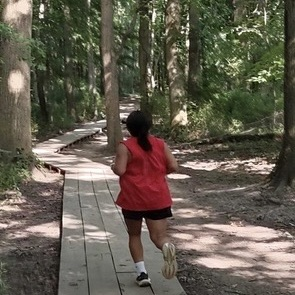 The cross-country team hitting the trails at Silver Creek Park for practice! #everykid #redridernation
