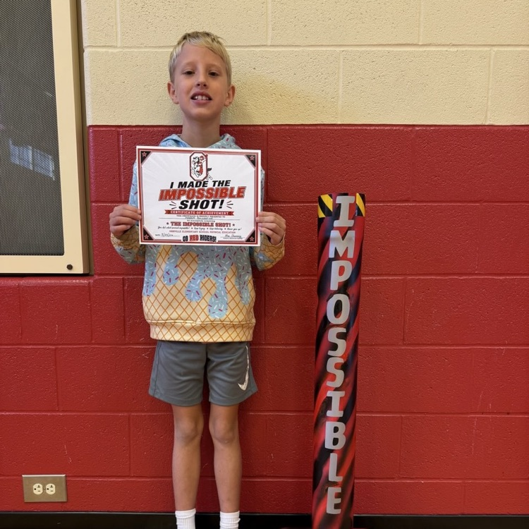 Congratulations to Parker for making the impossible shot! Parker was selected for demonstrating a positive attitude in PE.