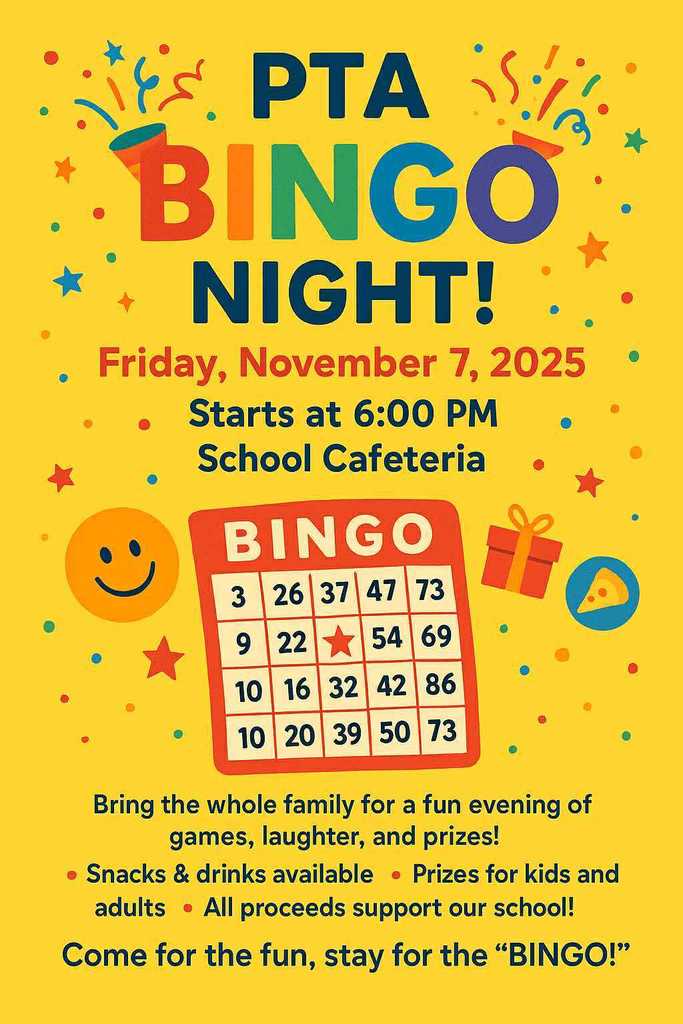PTA Bingo Night Flyer