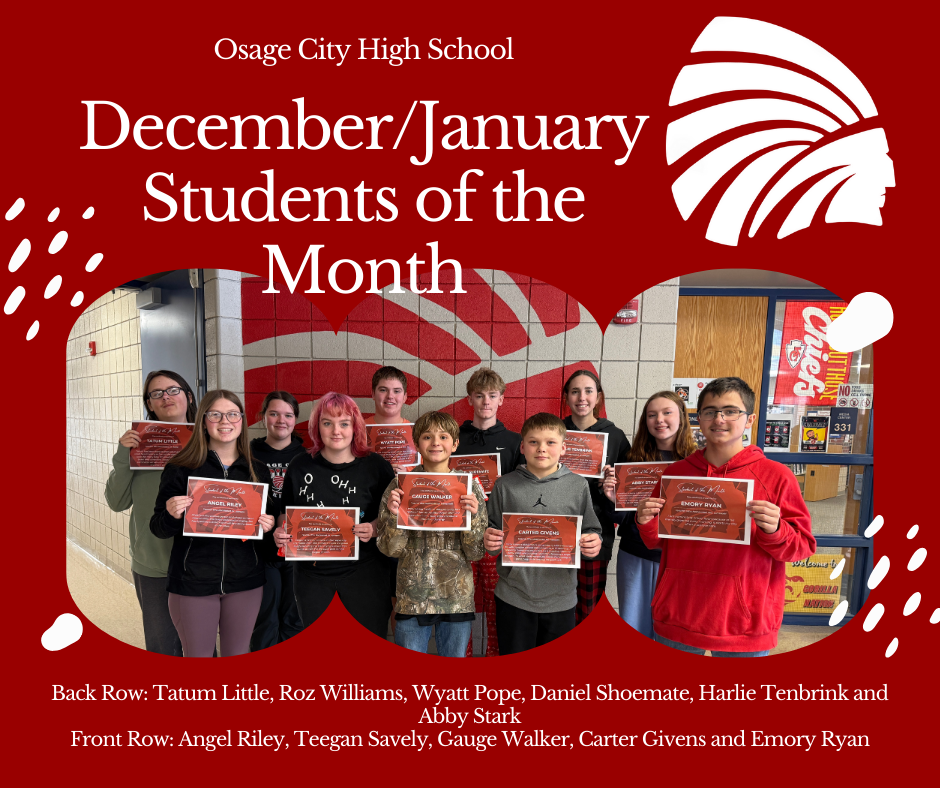 Dec/Jan Students of the Month