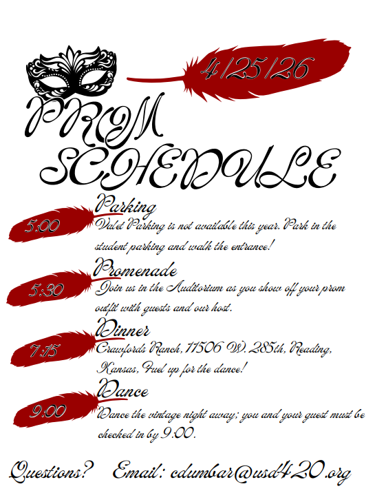 Prom Schedule April 25 2026