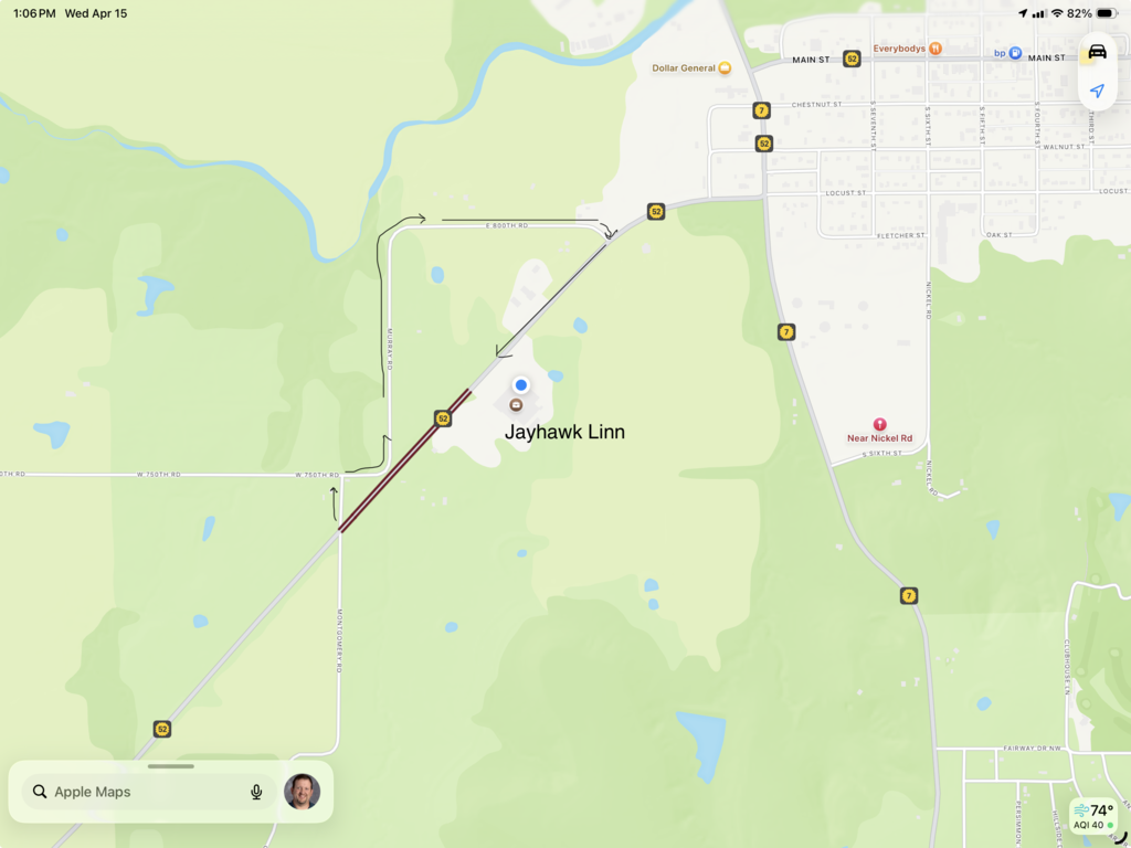 Jayhawk Linn detour - 52 Hwy