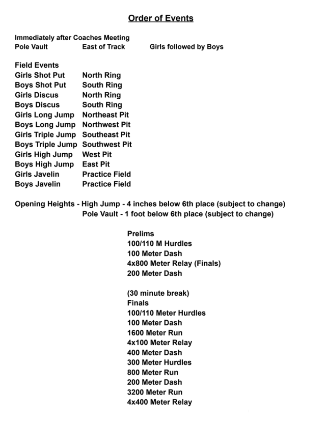 order of events