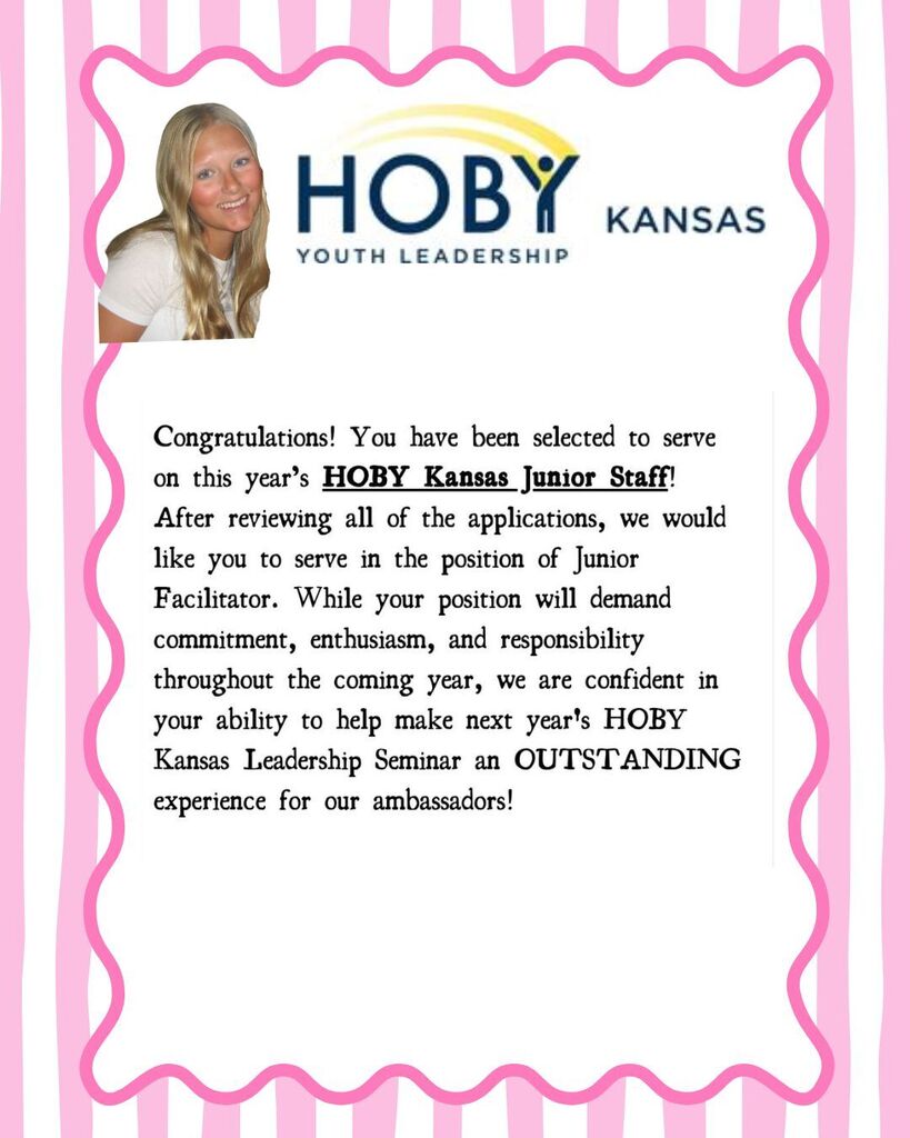 HOBY Kansas  - OCHS student selected