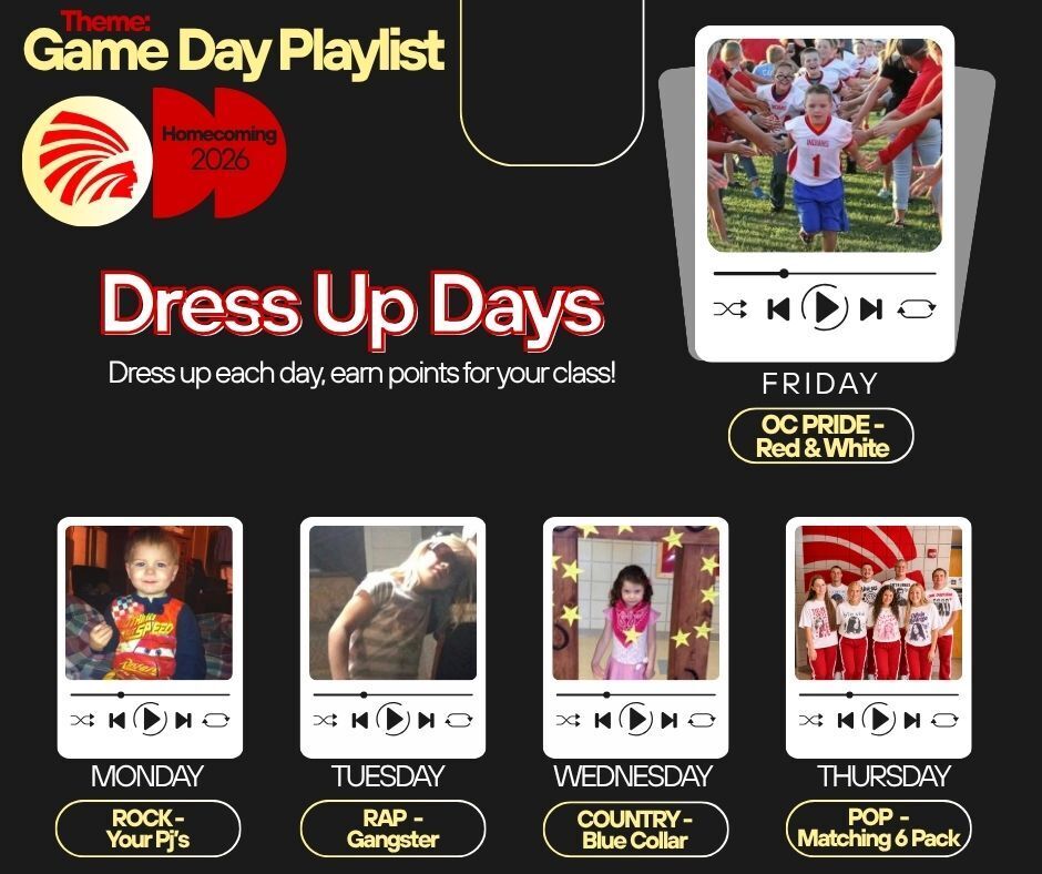 Dress up & earn spirit points for your class!