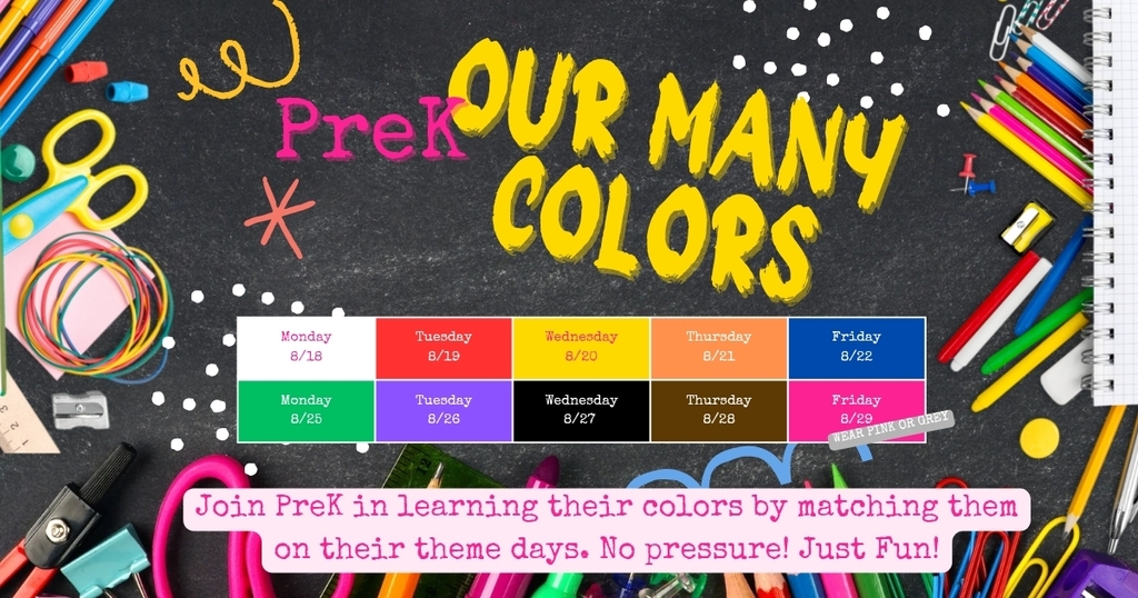 PreK Color Theme Day Schedule