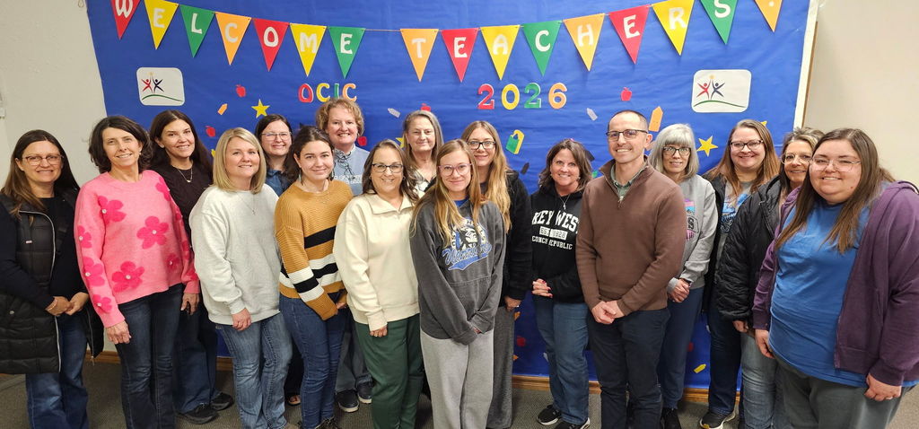 Osage Hills staff posing in a group picture.