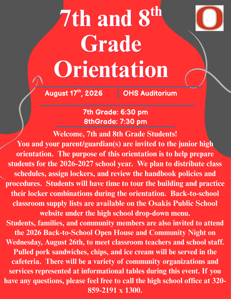 7th and 8th Grade Orientation
