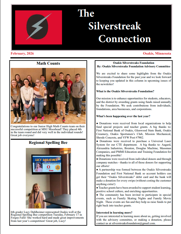 February 26 Newsletter
