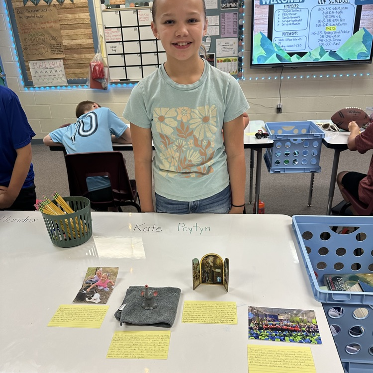 Completely forgot to send these. 😓  5th graders enjoyed getting to know each other the first week of school by touring each others Me Museum displays. Each student brought 4-5 items that were special or represented them. 