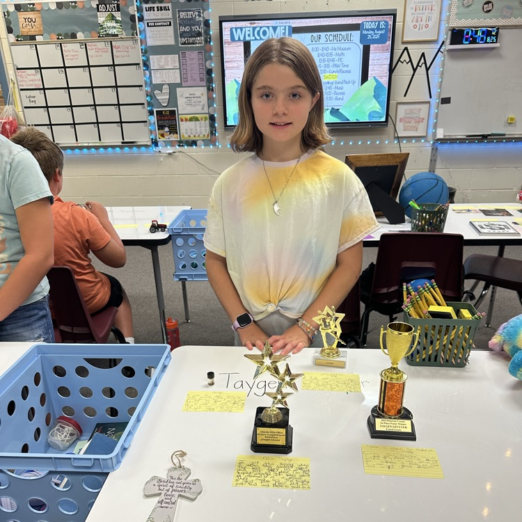 Completely forgot to send these. 😓  5th graders enjoyed getting to know each other the first week of school by touring each others Me Museum displays. Each student brought 4-5 items that were special or represented them. 