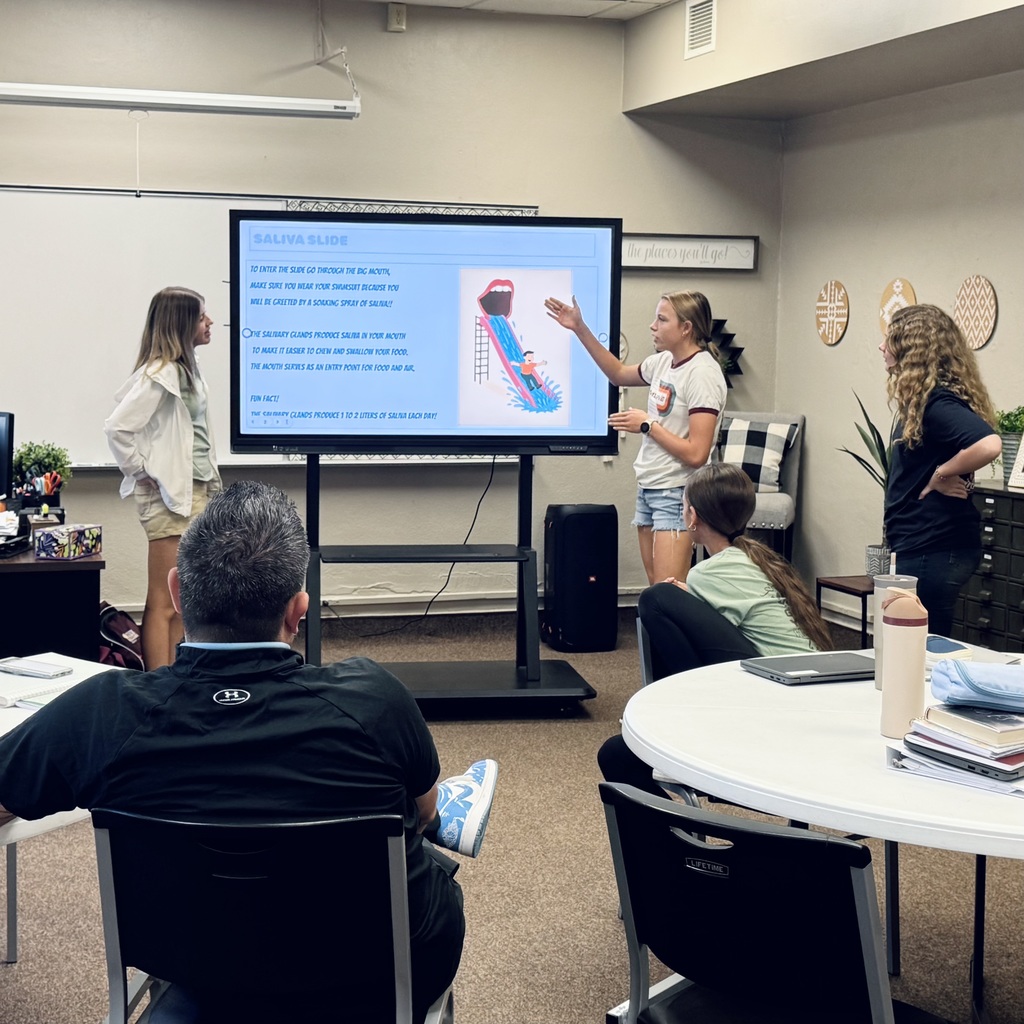 Ms. Cook's Nutrition & Wellness class presented creative theme park designs in class. The theme parks were based on the human digestive system!