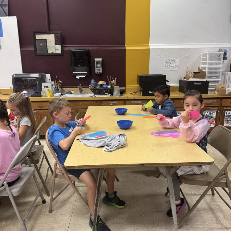Mrs Schultz art class making popsicles 