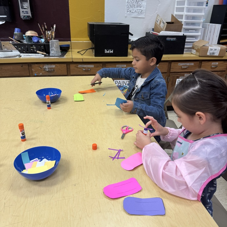 Mrs Schultz art class making popsicles 
