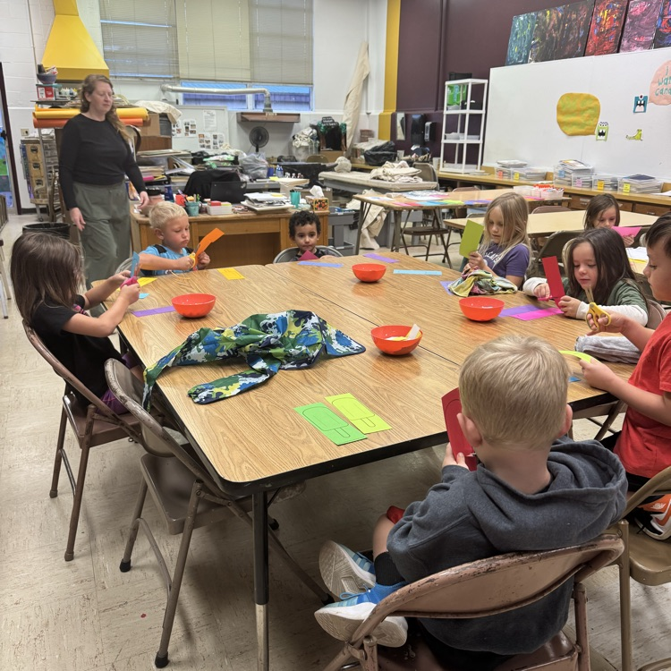Mrs Schultz art class making popsicles 