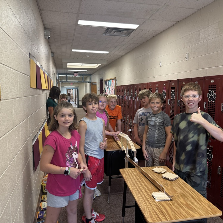 Building bridge and learning structures in Mrs Mick 5th grade Science  - Mrs Oliver’s homeroom class 