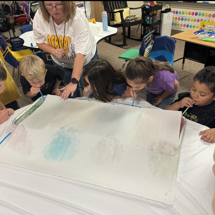 kindergartners bubble art