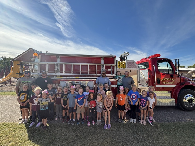 First grade spent Fire Prevention week learning all about fire safety! Thank you to State Farm Insurance for providing fire safety materials and to the Osborne fire crew for the firehouse tour and goodies!