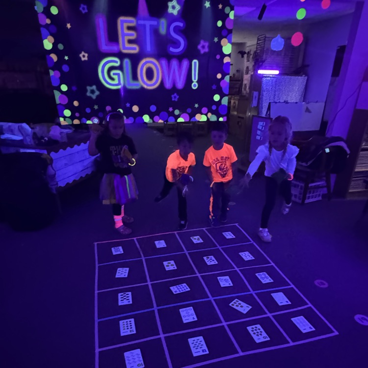 Could you post these for me? Neon Day was a blast! From tic-tac-toe to dancing and shape-number games, our preschoolers had the best time glowing and growing