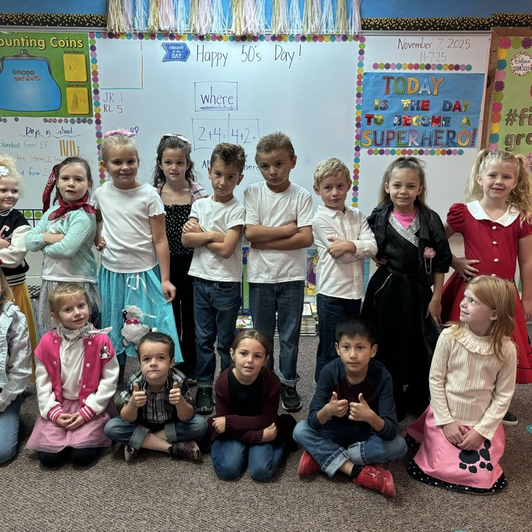 It’s a rockin’ fun Friday in first grade! We’ve made it to 50 days of school and are celebrating 50s style!!