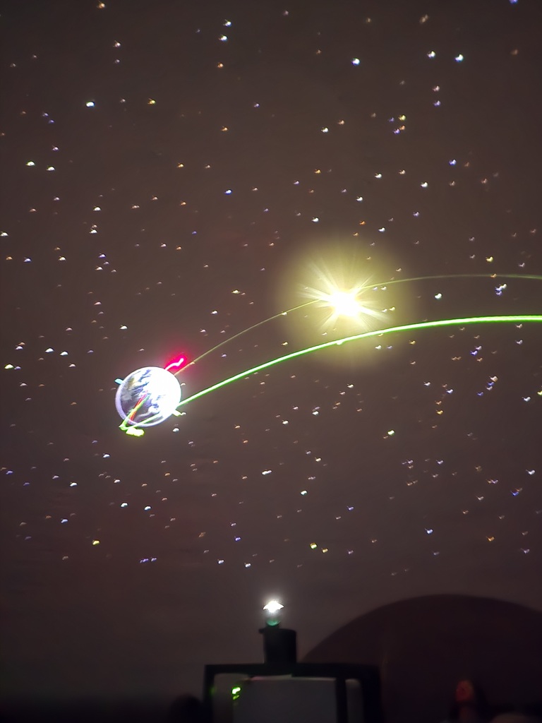 Mrs. Carlin and Mrs. Schultz's kindergarteners enjoying the traveling planetarium. 