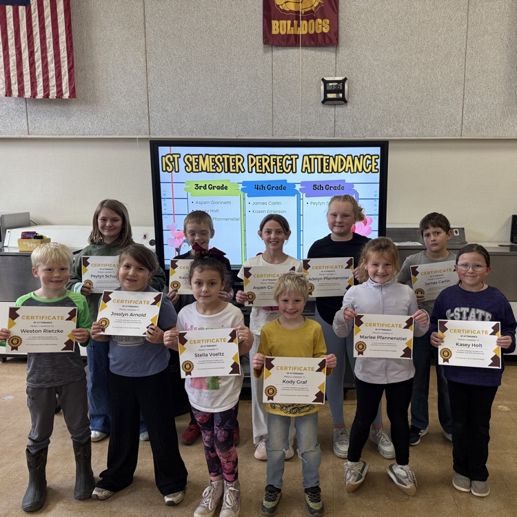 1st Semester Perfect Attendance