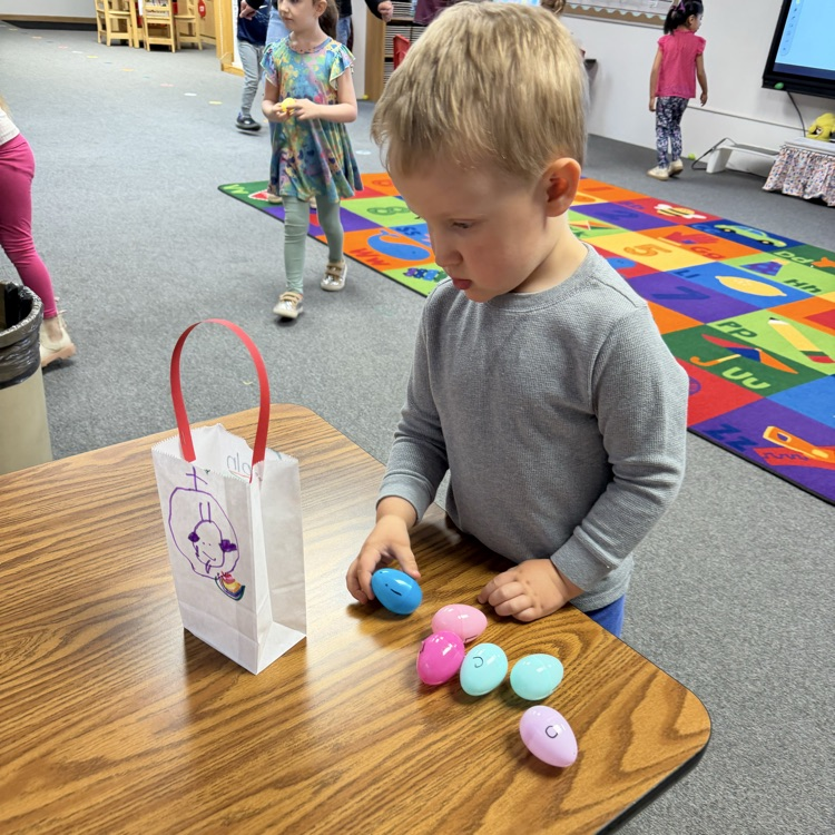 Can you post this please:  Each preschooler searched high and low to find the eggs with the letters in their name, so much excitement, teamwork, and proud smiles when they put it all together!