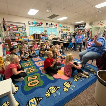 Please post  Preschool got to visit Kindergarten!  