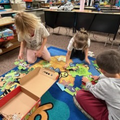 Please post  Preschool got to visit Kindergarten!  
