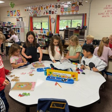 Please post  Preschool got to visit Kindergarten!  