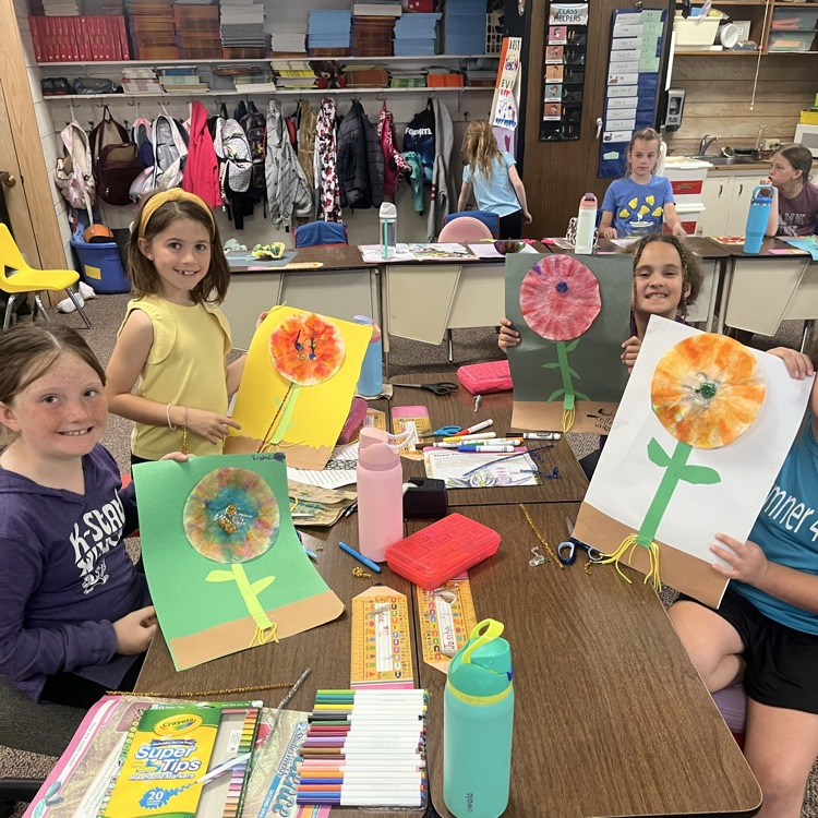 2nd grade kaser making flower models