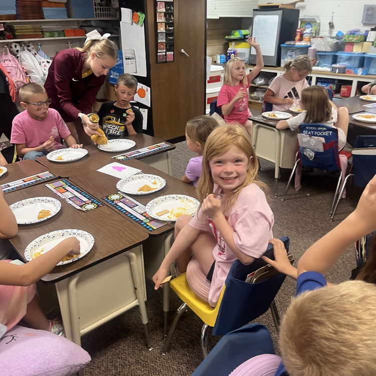 Both second grades enjoyed ag in the classroom activity, pumpkin pie in a bag!  