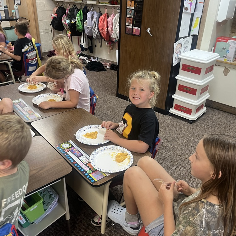 Both second grades enjoyed ag in the classroom activity, pumpkin pie in a bag!  
