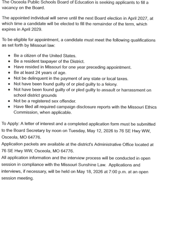 school board vacancy