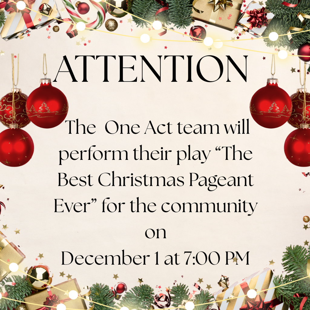 Community one act performance December 1