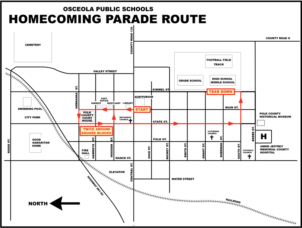 2026 Homecoming Parade Map
