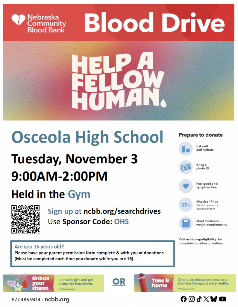 NHS Blood Drive Flyer