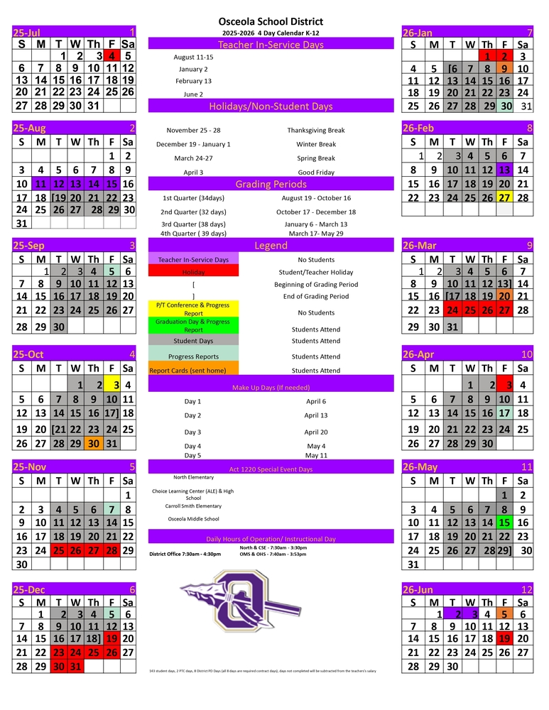 25-26 School Calendar