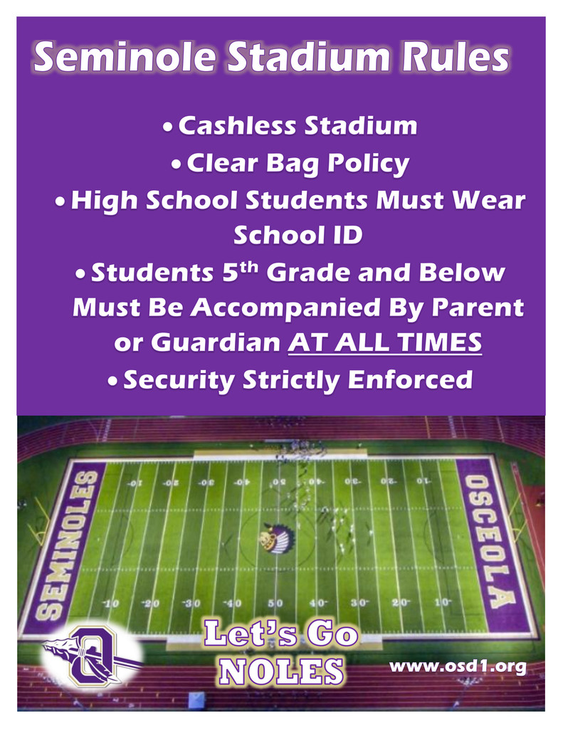Seminole Stadium Rules Flyer
